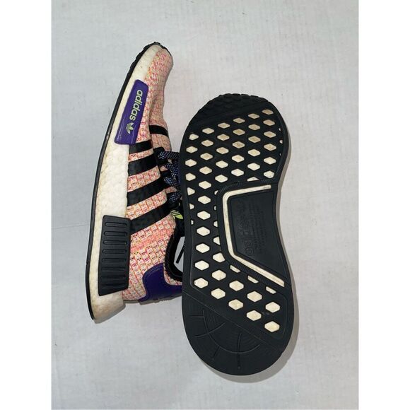 Adidas NMD Boost Womens‎ 7 Blue Orange Black Shoes A12 - Picture 7 of 7